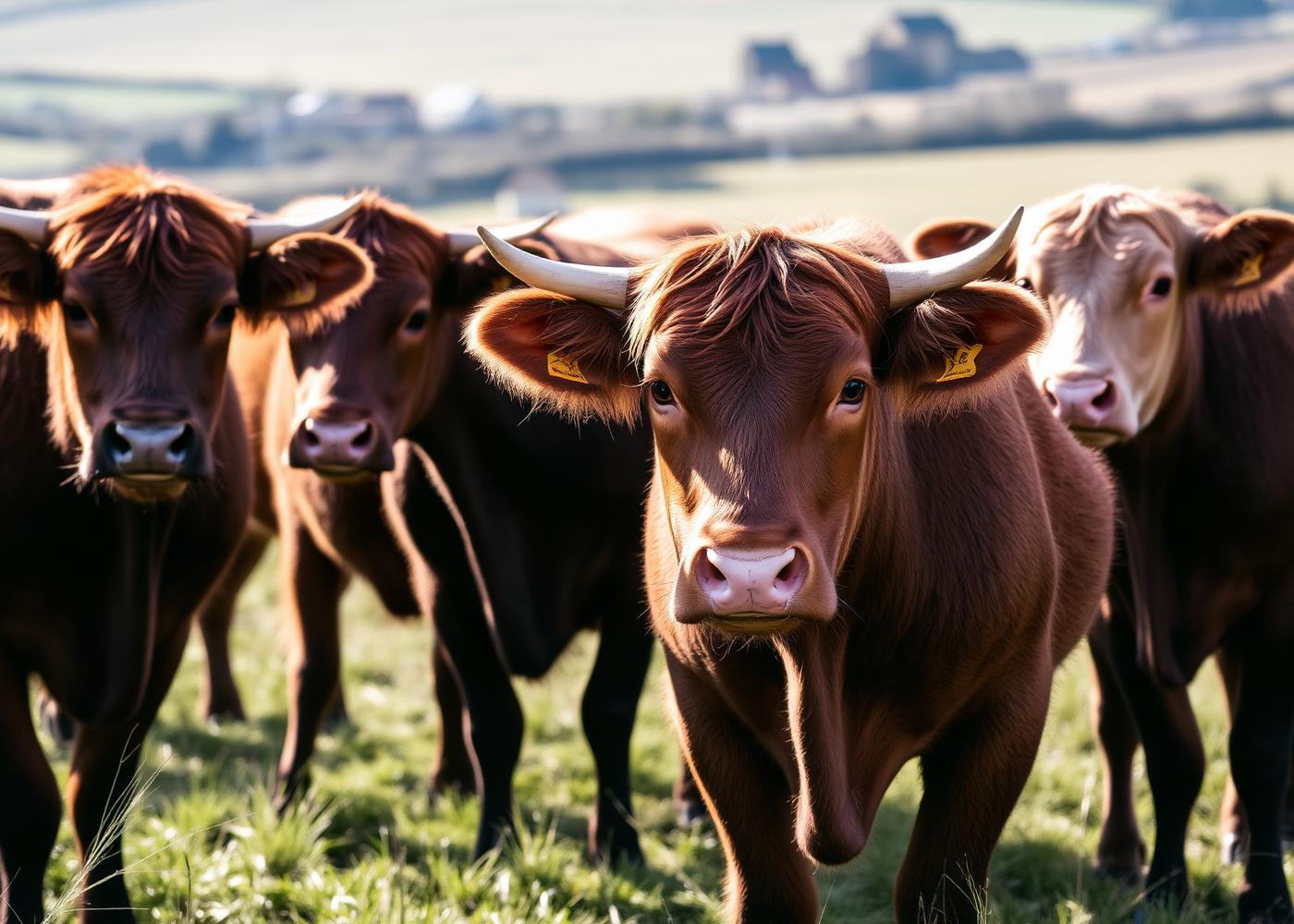 South Devon cattle in a Cornish field
